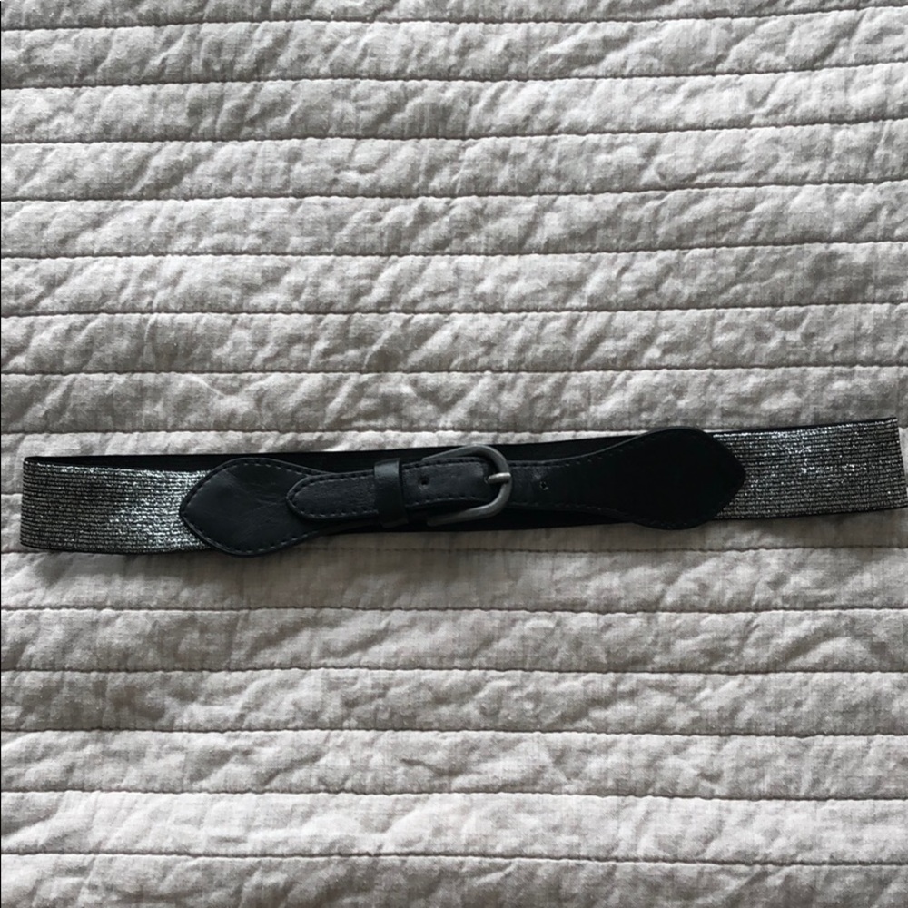 Silver/Black skinny belt